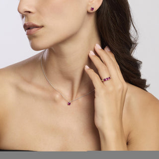 Orecchini in argento con rubini sintetici