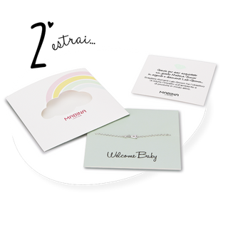 N.2 Packaging per bracciale con nuvola e arcobaleno con biglietto di ringraziamento acquisto